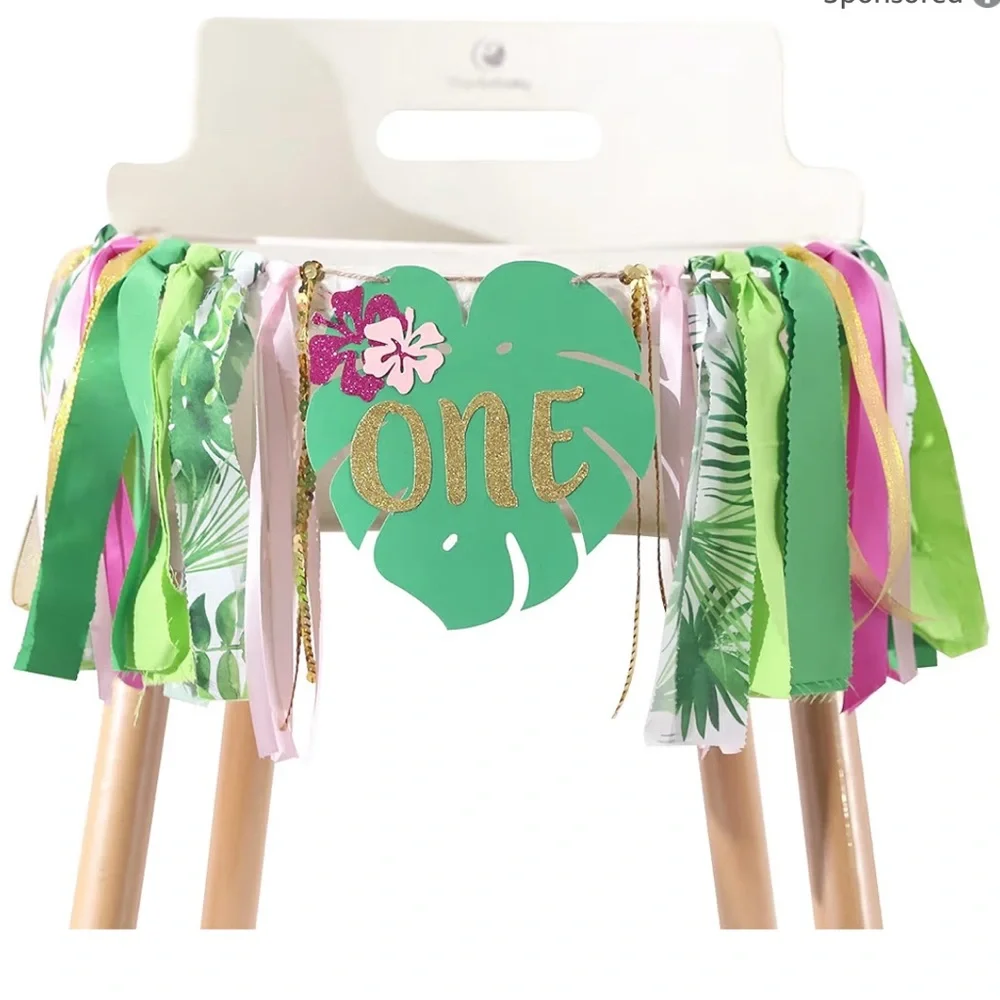 Aloha to One, 1 st. Birthday Luau Theme Highchair Banner